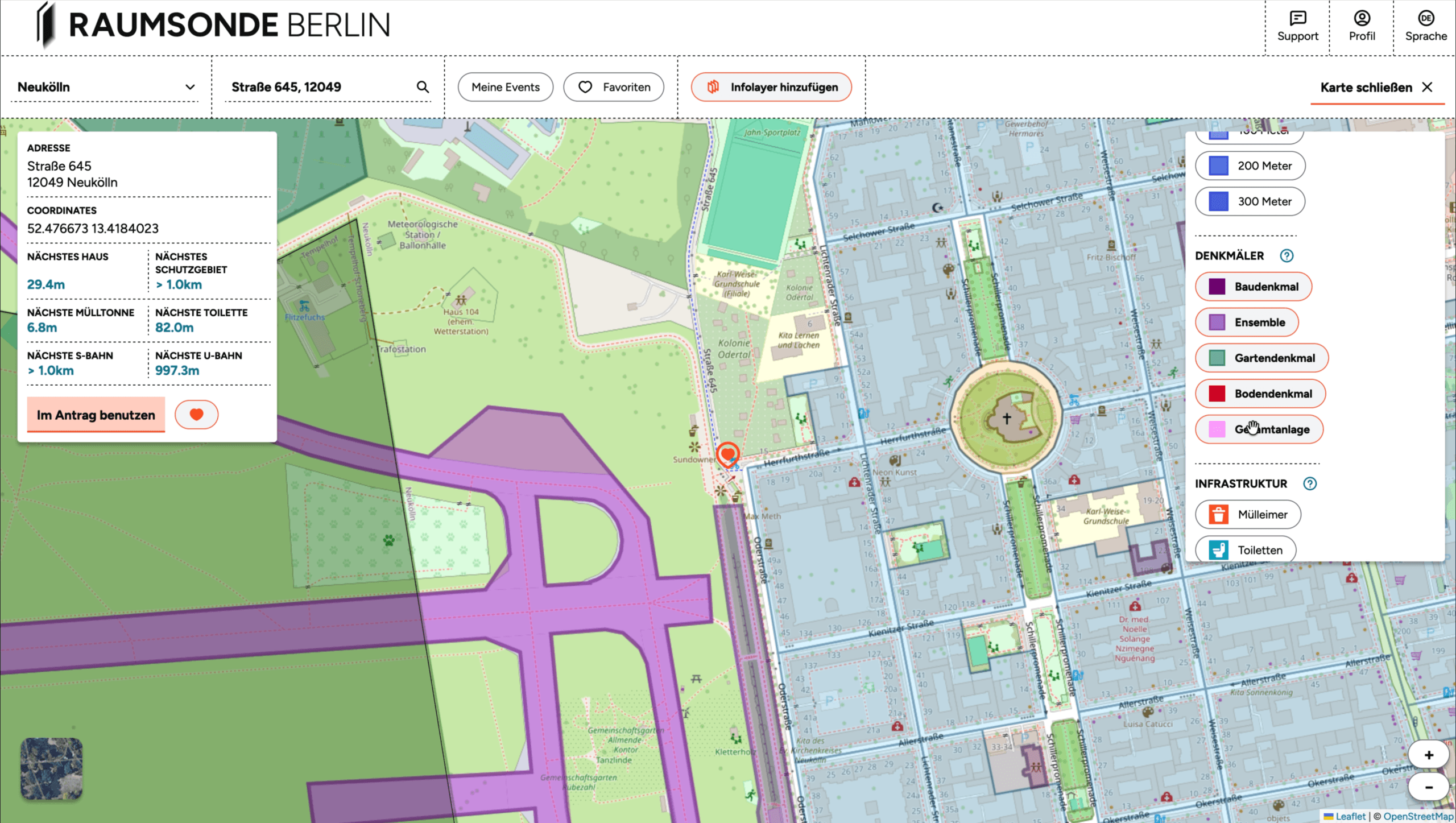 Raumsonde Berlin space map